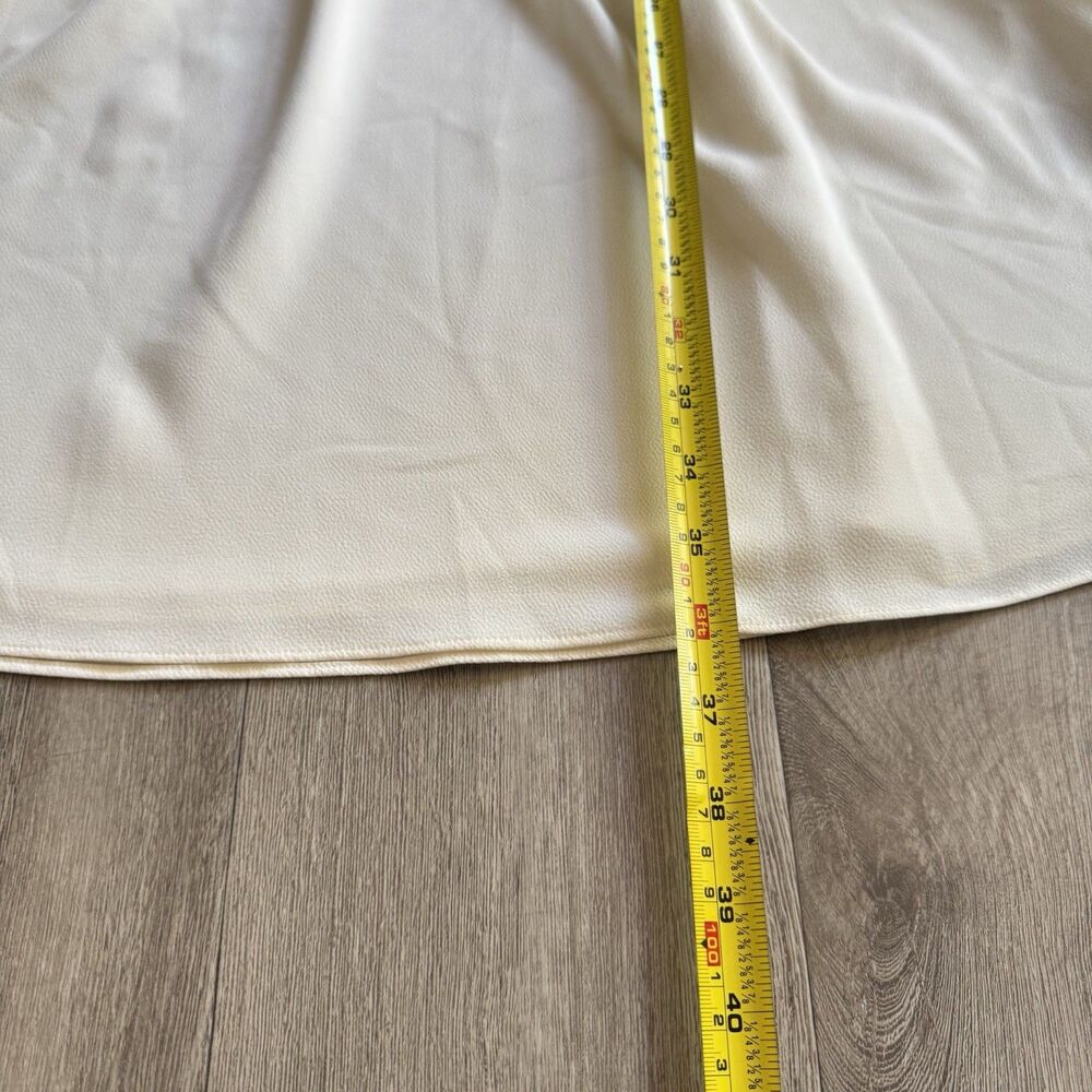 Aritzia Little Moon Dress Sz Large Ivory Stretch Waist Knee Length Quiet Luxury - Picture 4 of 16